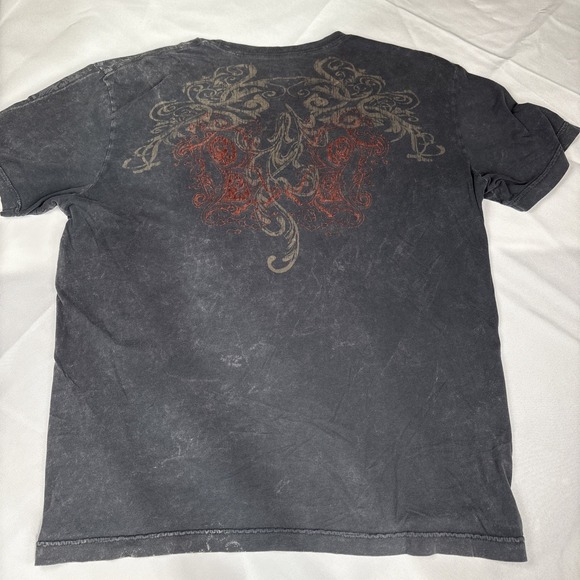 Y2K Rass Gothic Cross Knight T Shirt Mens XL Black Pima Cotton Double Sided Emo - Picture 6 of 13